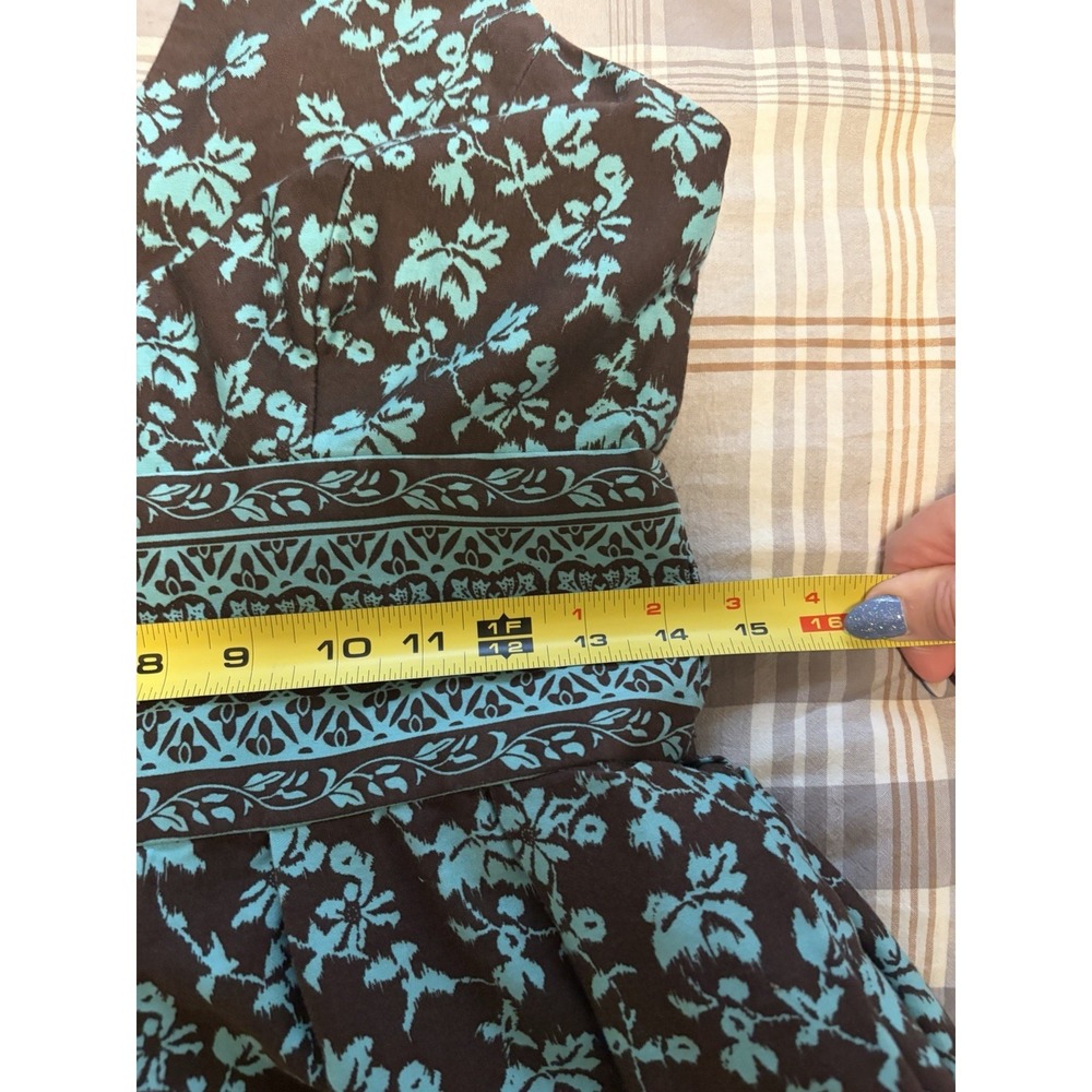 Maggy London Floral Halter Dress~8~Fit & Flare Cotton Garden Party Feminine Vamp - Picture 12 of 16